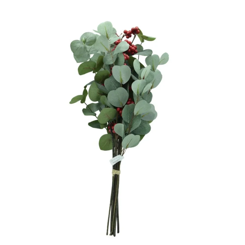 Pottery Barn Faux Eucalyptus and berries bundles Set of 3